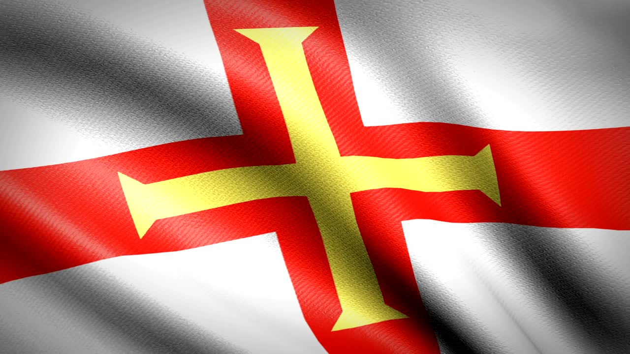bandera de guernsey. animación de bucle sin costuras. video de alta definición en 4k