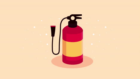 servicio de emergencia de la ciudad con animación de extintor