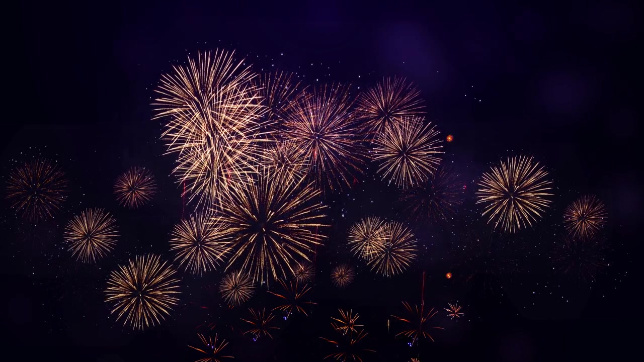 Colourful shining fireworks with bokeh lights fireworks are glowing in night sky celebrations and