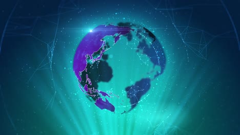haz de luz en el sistema cibernético del globo digital