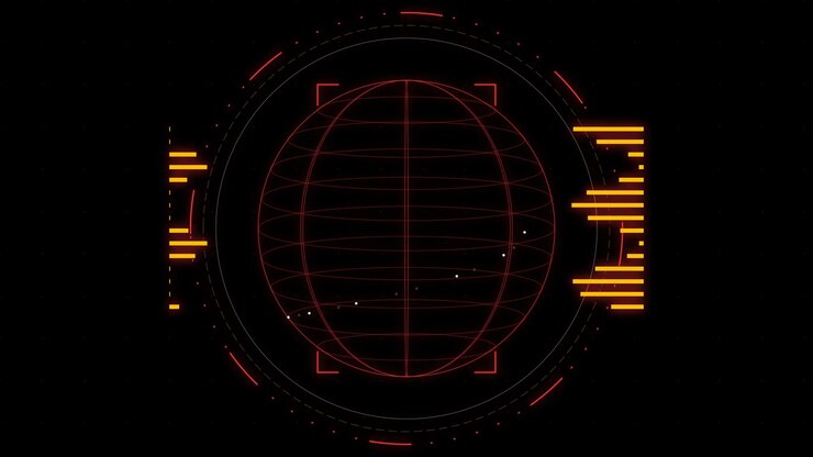 Digital Globe HUD Interface with Data Visualization