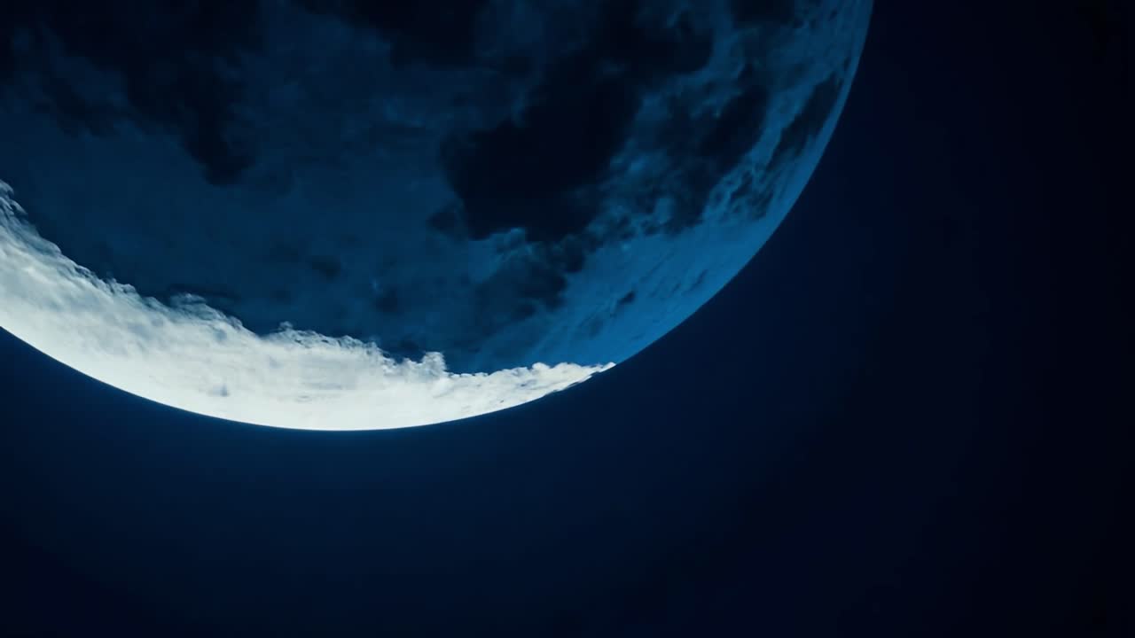 luna creciente en una noche estrellada