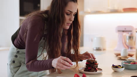 cooking, breakfast and woman in a kitchen