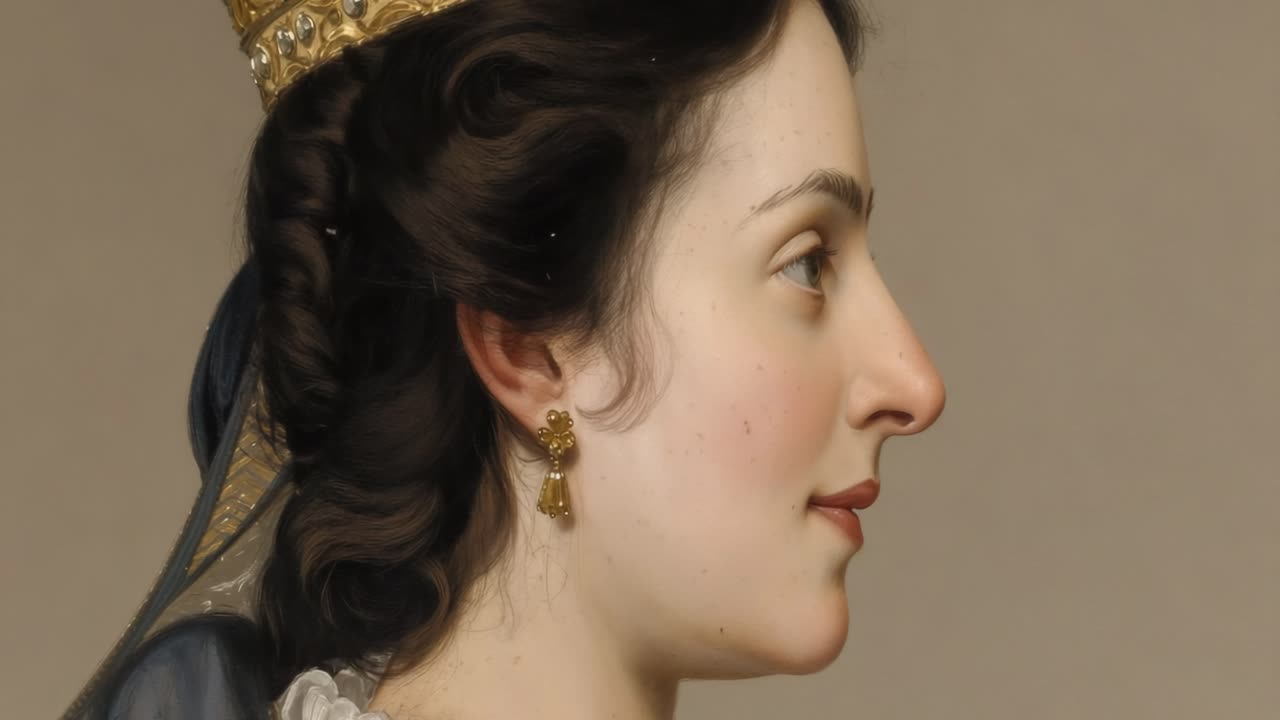 Portrait of a Woman with Crown and Jewelry