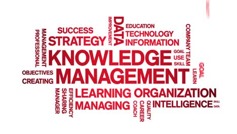 4k knowledge management animated tag word cloud,text animation seamless loop.