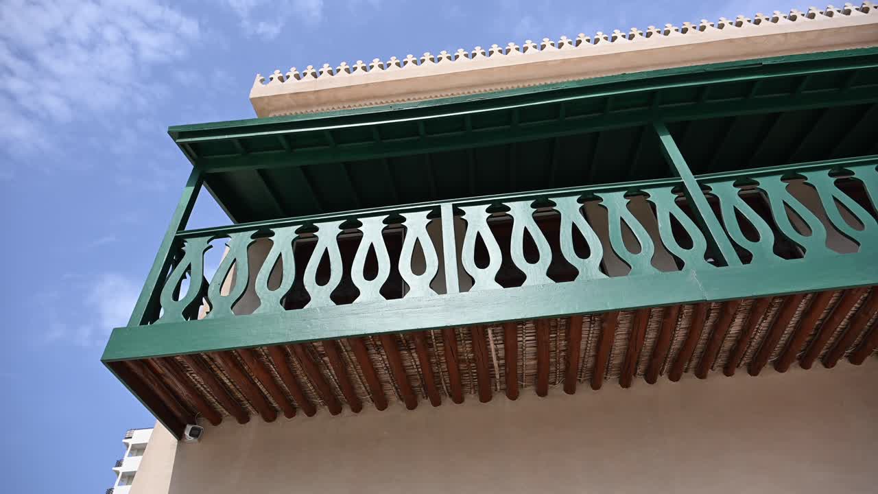 An exterior view of Sharjah Fort, also known as Al Hisn Museum, located in the Emirate of Sharjah, UAE
