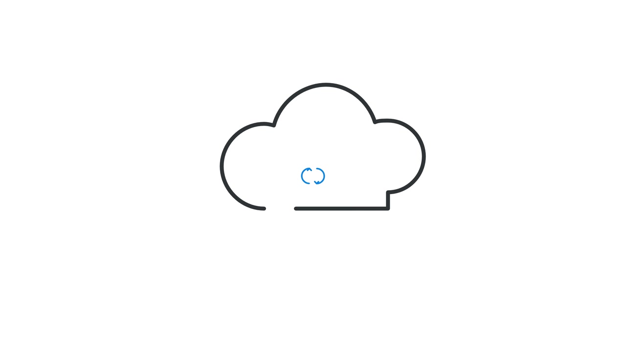 Animated Cloud Icon Loading Symbol on White Background
