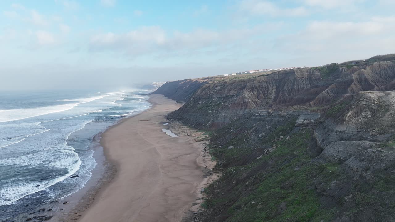 Beautiful aerial footage of Aria Branca, Portugal