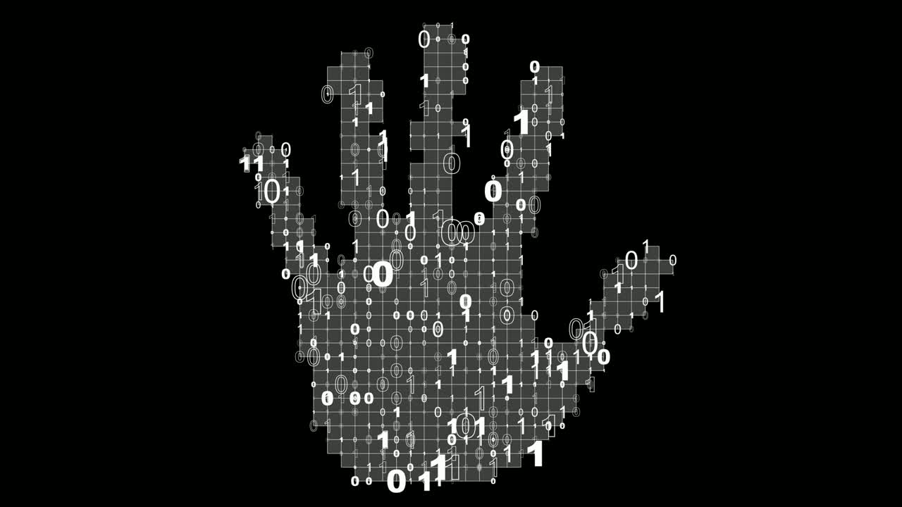 la huella digital de la mano.