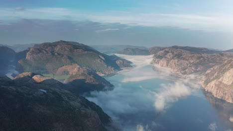 aerial view of the famous lysefjord