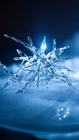 abstract ice crystal formation macro