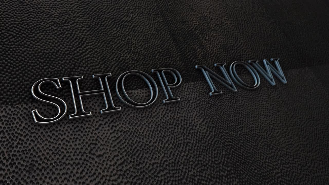 4k 3d 원활한 루프 상점 이제 블랙에 글리치 효과 요소 텍스트 애니메이션을 소개합니다.