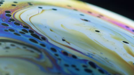 Fluid-dynamics-and-light-refraction-diffraction-in-soap-bubble-surface-close-up