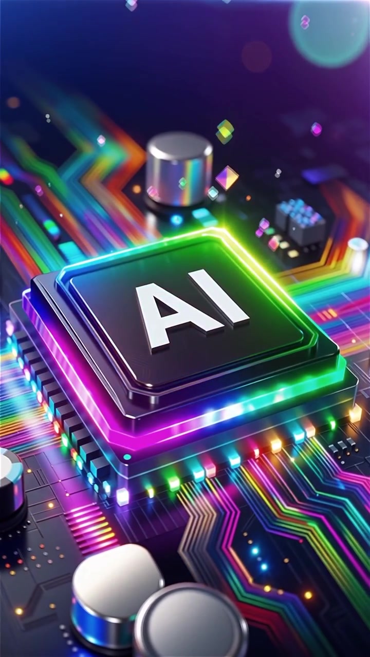 Futuristic AI Chip Motherboard Technology Background