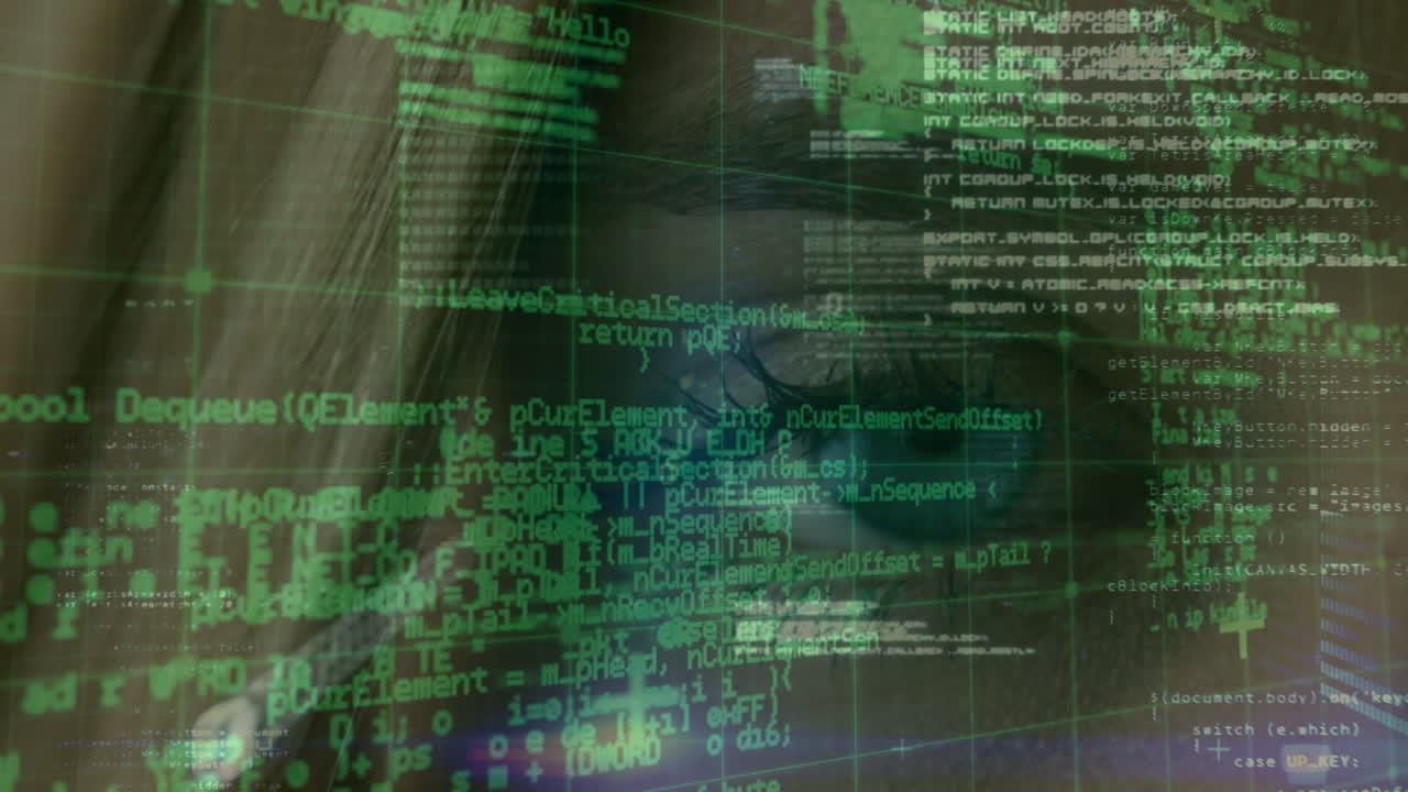 animación del procesamiento de datos en el procesamiento de datos informáticos diversos en espacios verdes