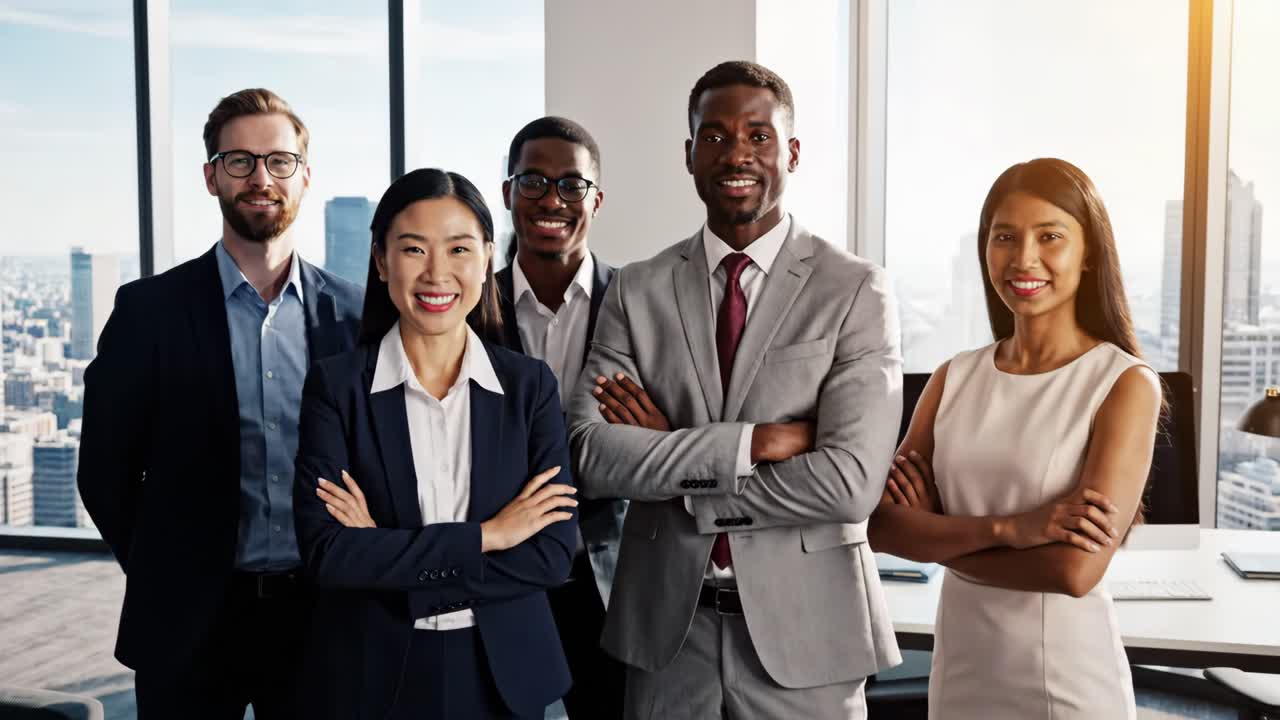 equipo de negocios diverso en una oficina moderna