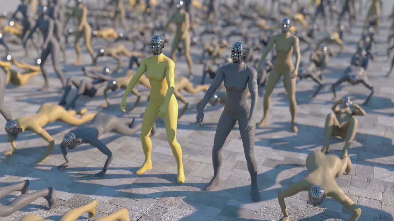 여성 클론 그룹이 일하고 있습니다.