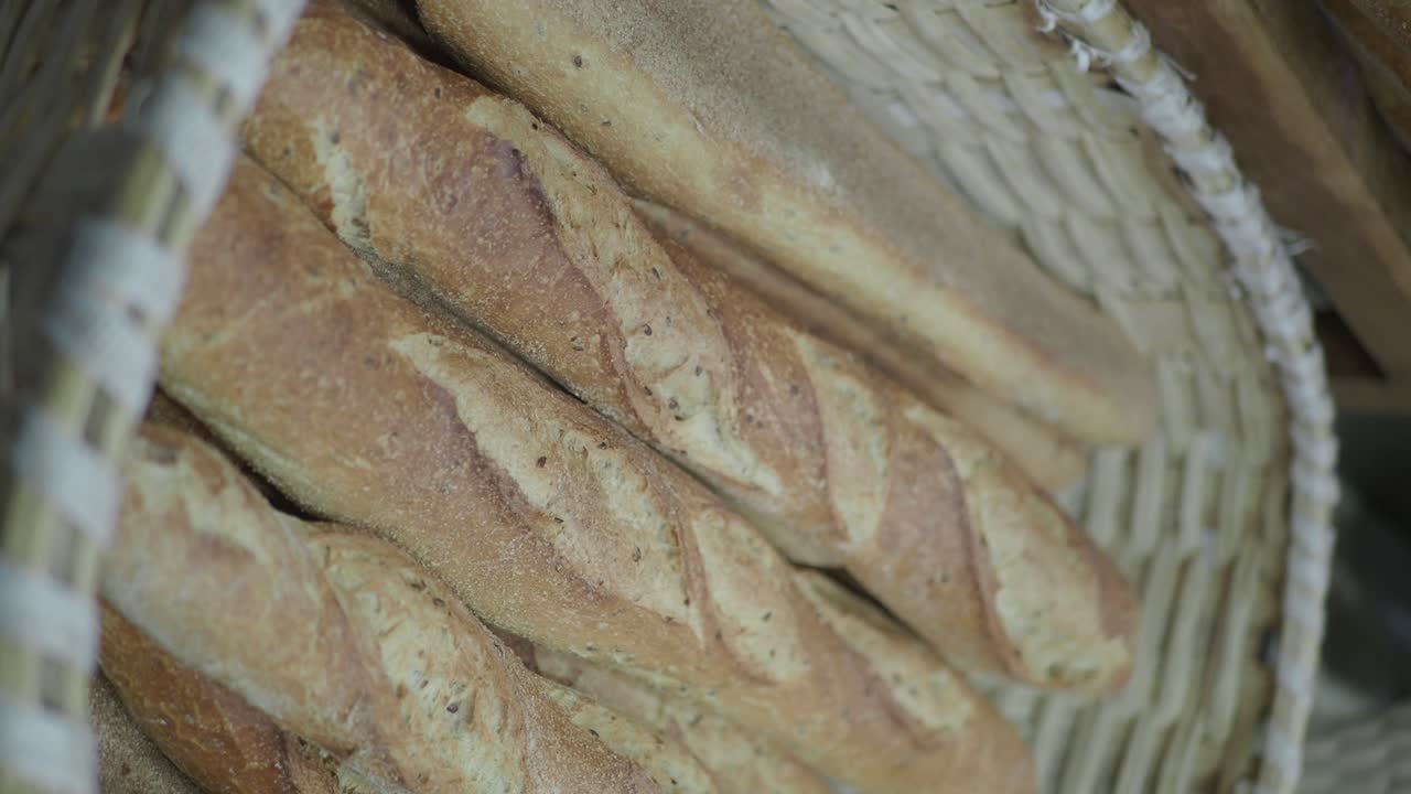 Fresh Baguettes in Basket