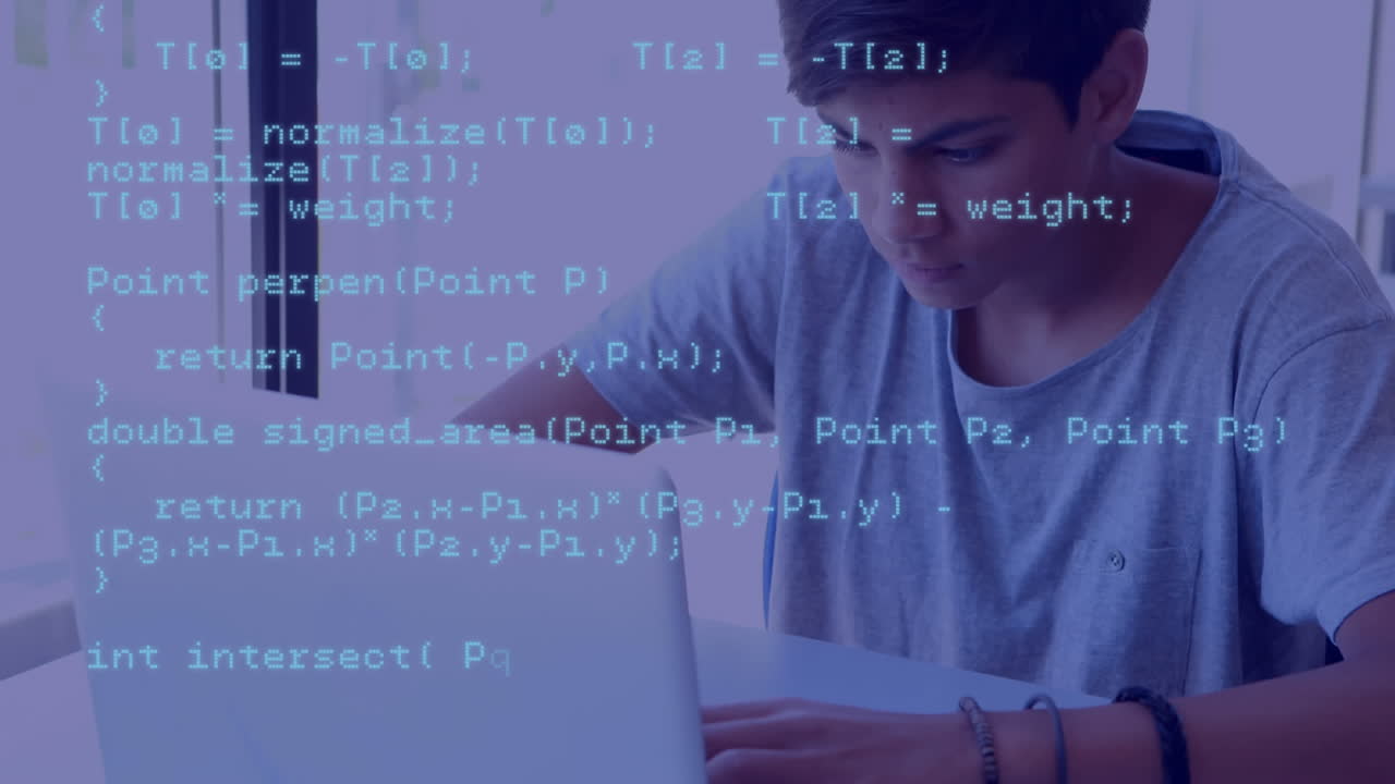 procesamiento de datos contra estudiantes varones usando computadora portátil