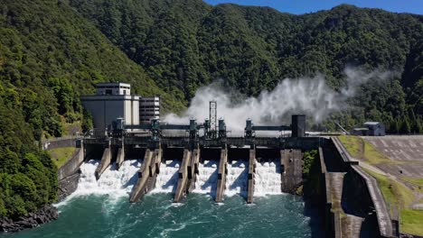 hydroelectric dam in action