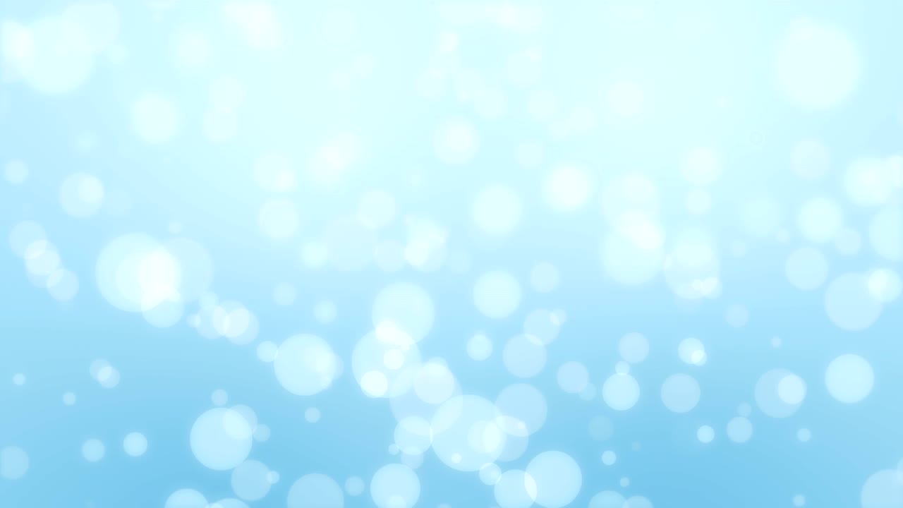 Animated light blue particle bokeh background