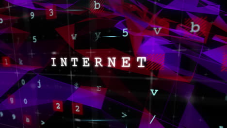 animation of computer words over network of connections and data processing