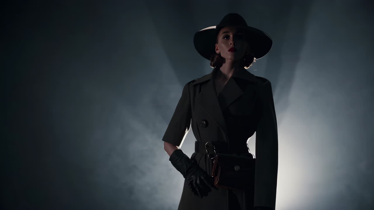 Vintage Fashion Model in a Dramatic Setting