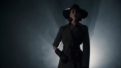 vintage fashion model in a dramatic setting
