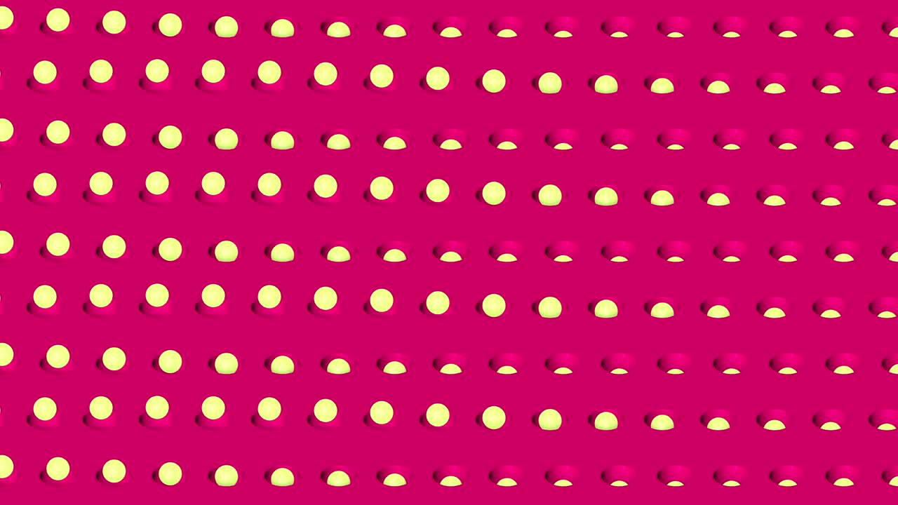 Abstract isometric background yellow spheres horizontal waves motion