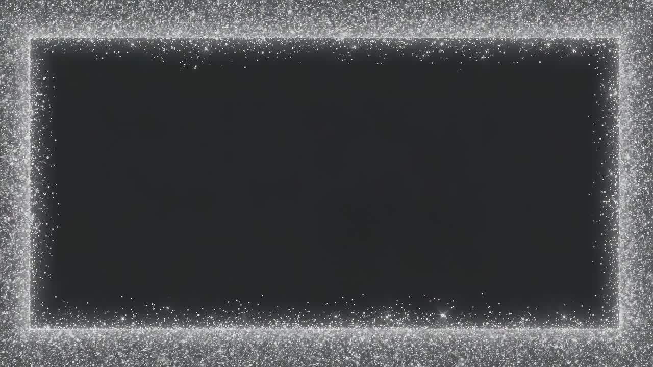 Streak appearing top sparking glowing rectangular frame forming dark panel border on digital canvas