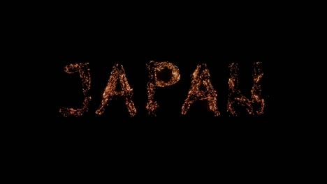 japón palabra quema. ámbares ardiendo sobre un fondo transparente. ¡muy hermoso!