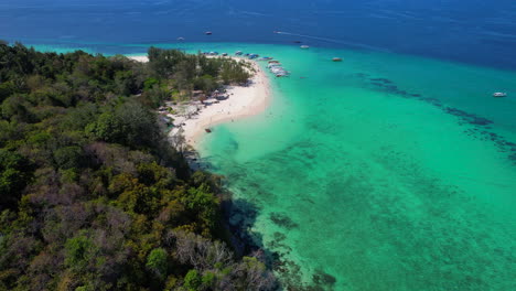 Bamboo-exotic-island-in-Thailand.-Aerial-ascent