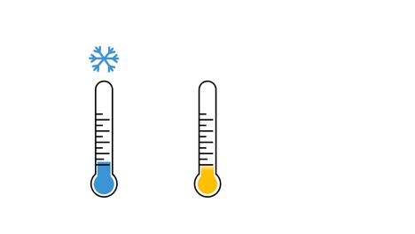 icono de termómetro de ajuste animado símbolo de temperatura caliente y fría