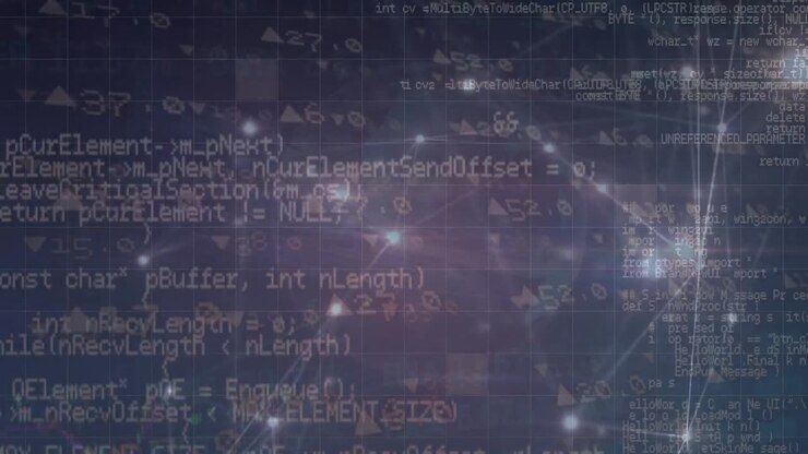 Animation of diverse data, connections, lights and rotating globe over navy background