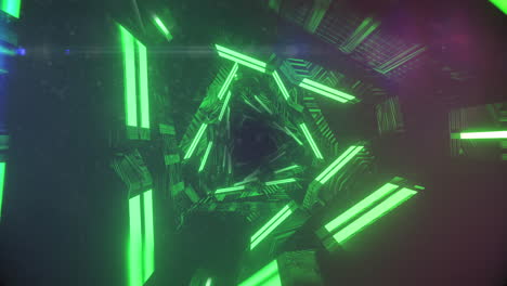 animación de luces brillantes verdes que se mueven en movimiento hipnótico