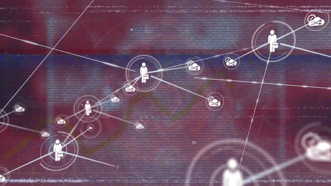 Animation of network of connections over shapes