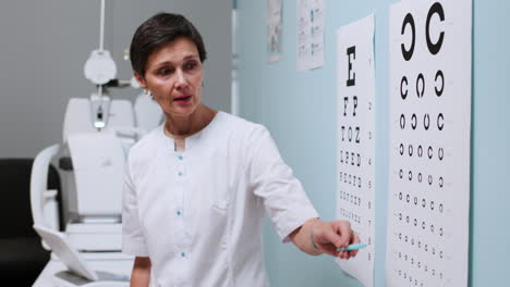 ophthalmologist doing eye test