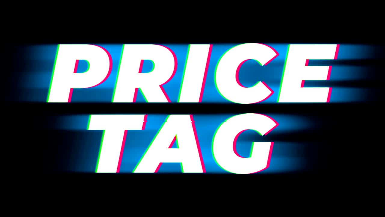 가격 태그 텍스트 빈티지 글리치 효과 프로모션