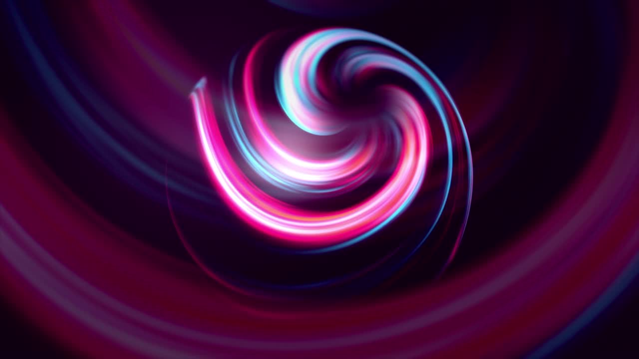 Rotating ball with moving spiral. Motion. Beautiful spiral rotates creating 3d ball. Ball of rotating colorful spiral on repeating background