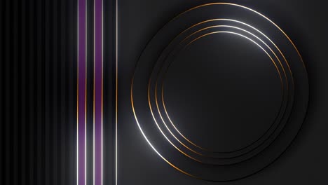 dark abstract background with golden circles and purple lines
