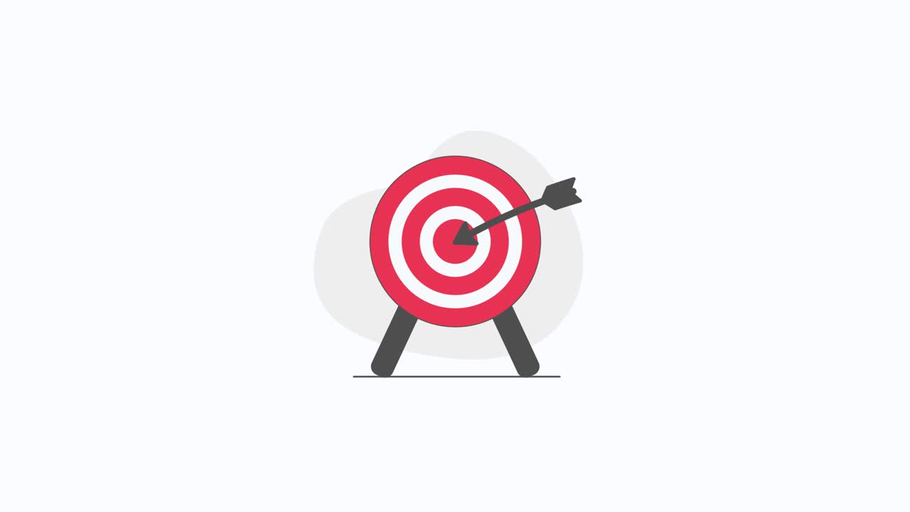 Animated Arrow Hitting Bullseye on Red Target