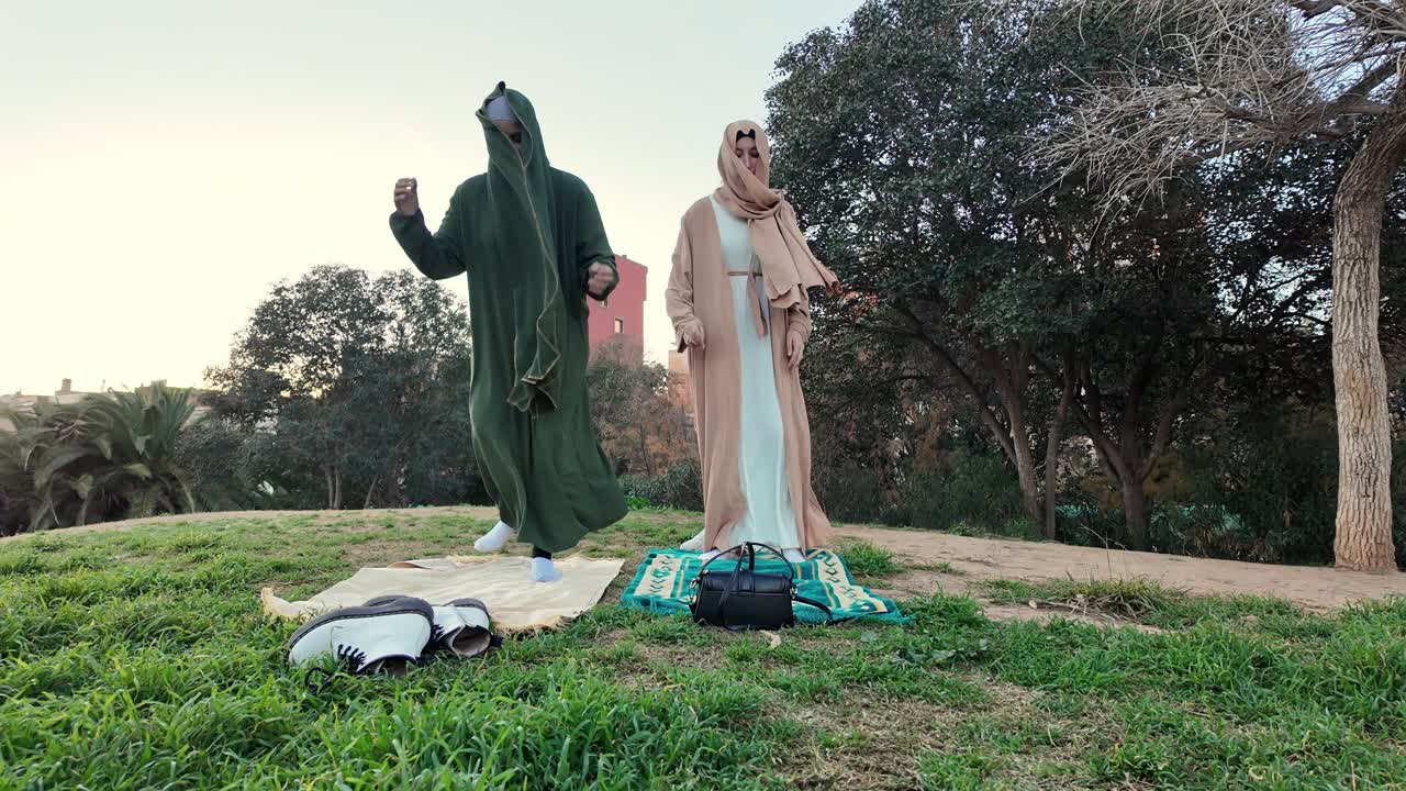 People Praying in a Park