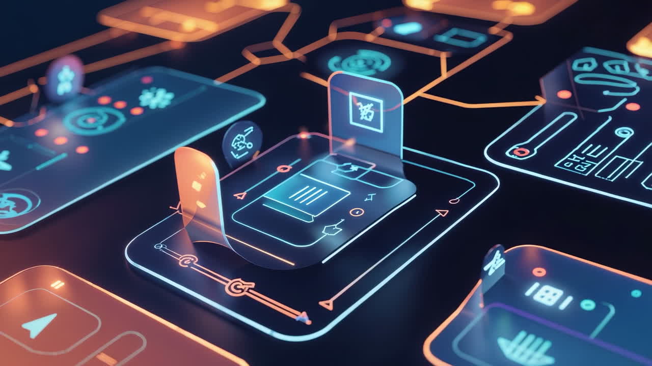 Futuristic Digital Interfaces and Data Flow