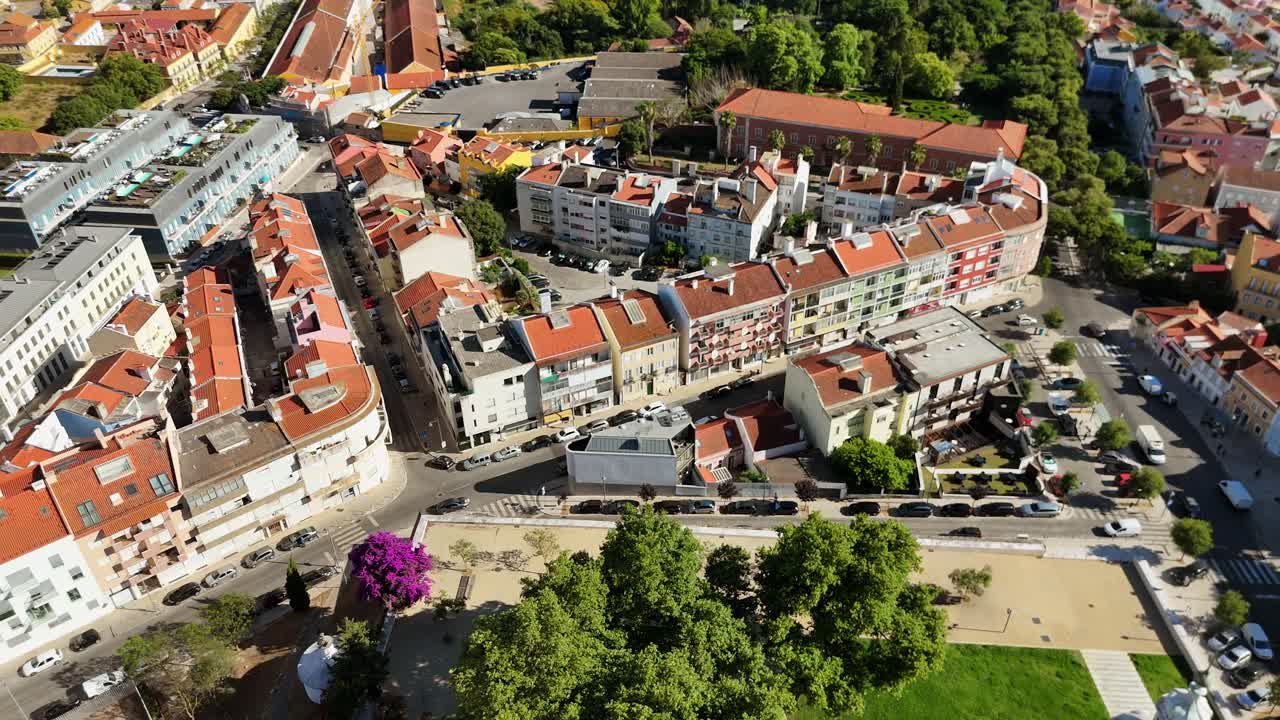 Aerial View of Lisbon, Portugal, Featuring Urban Landscape and Tagus River