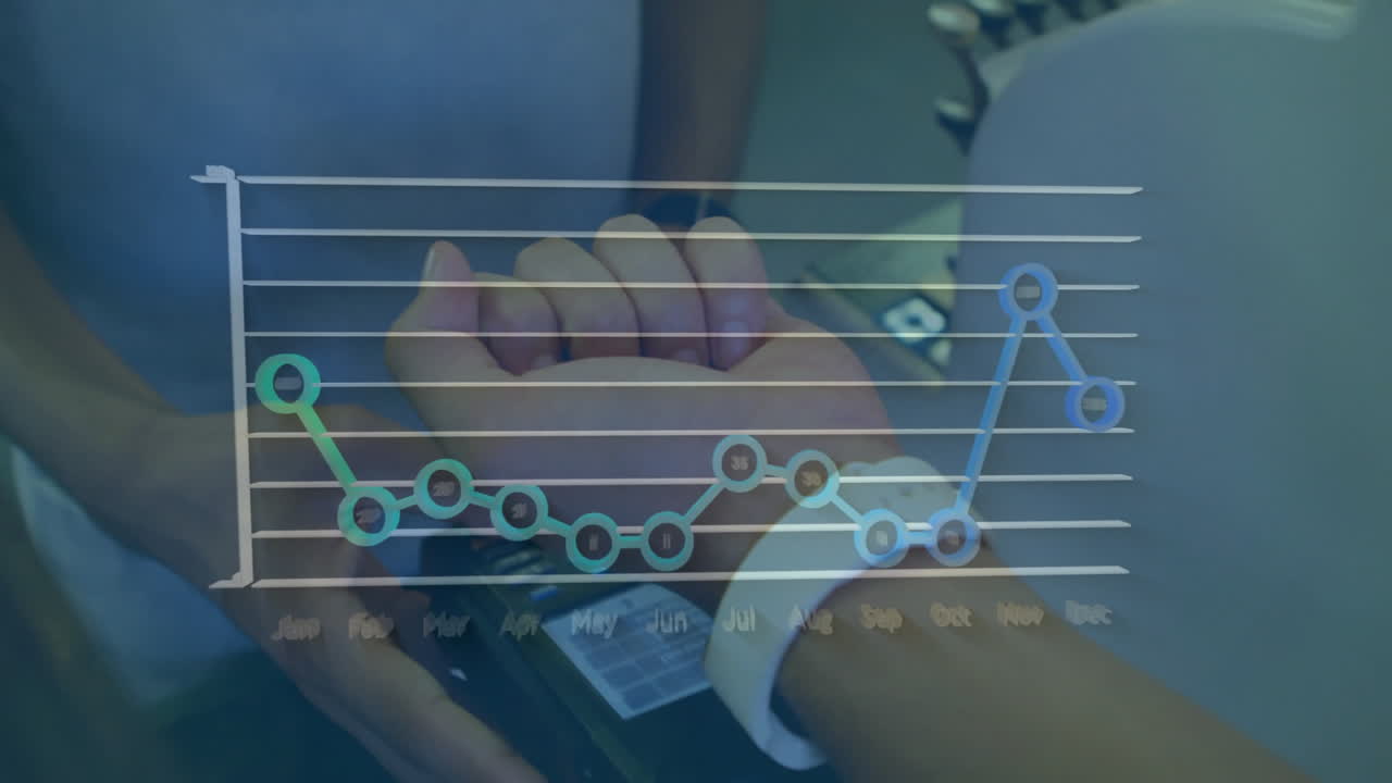 Displaying health data graph, smartwatch on person's wrist in modern setting