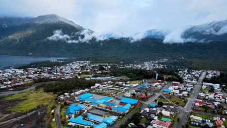 aerial view truck left of hornopiren, chile