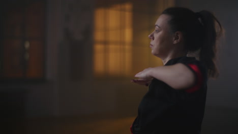 woman practicing martial arts