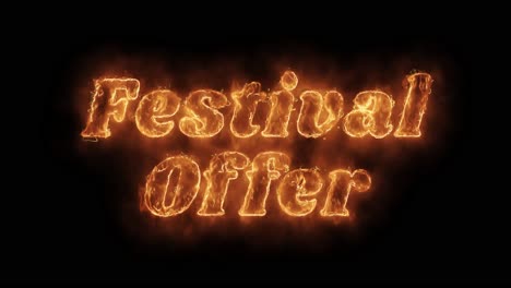 festival offer in fire text effect