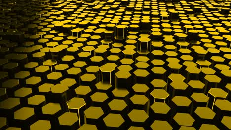 yellow abstract looped hexagon background