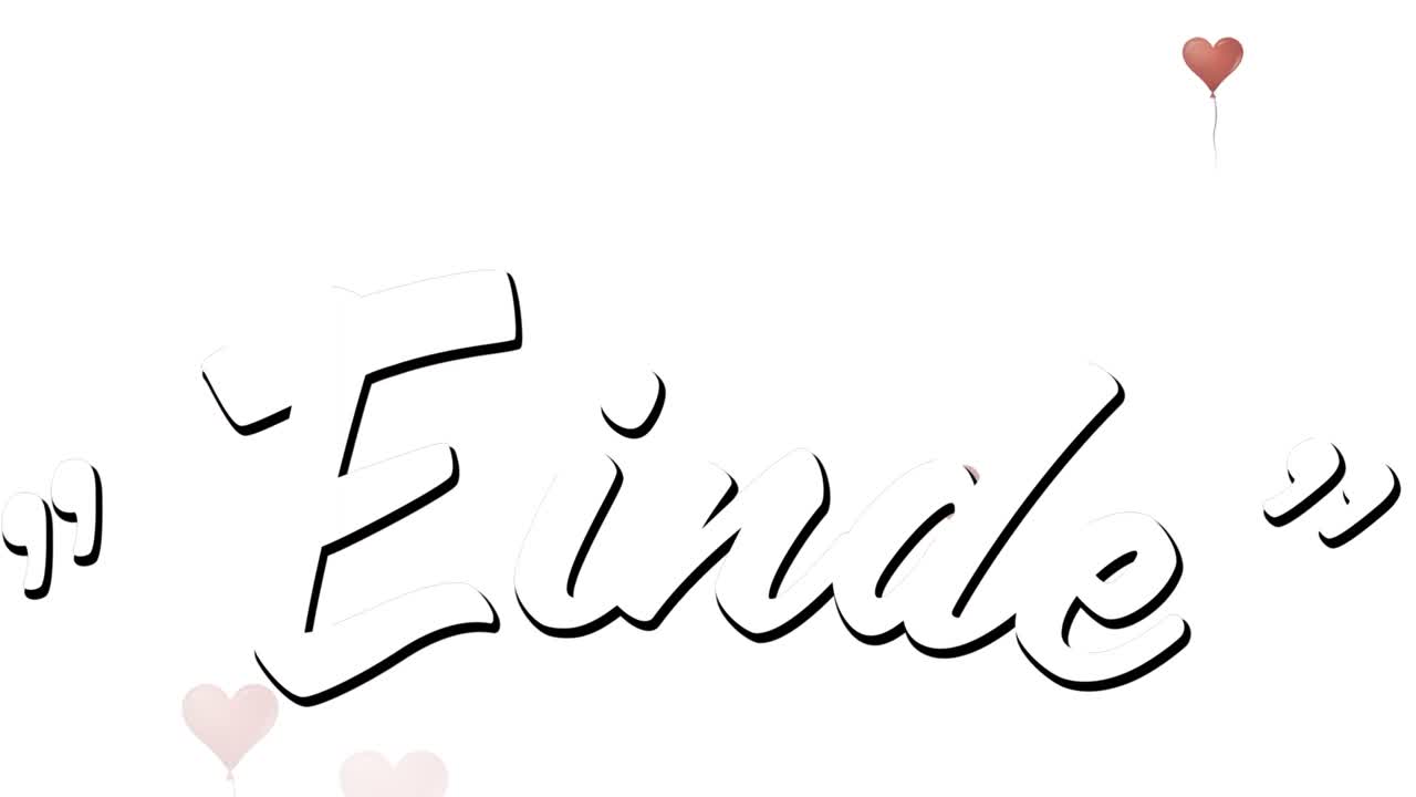 여러 개의 심장 모양의 텍스트의 디지털 애니메이션 백색 배경에 떨어지는 풍선